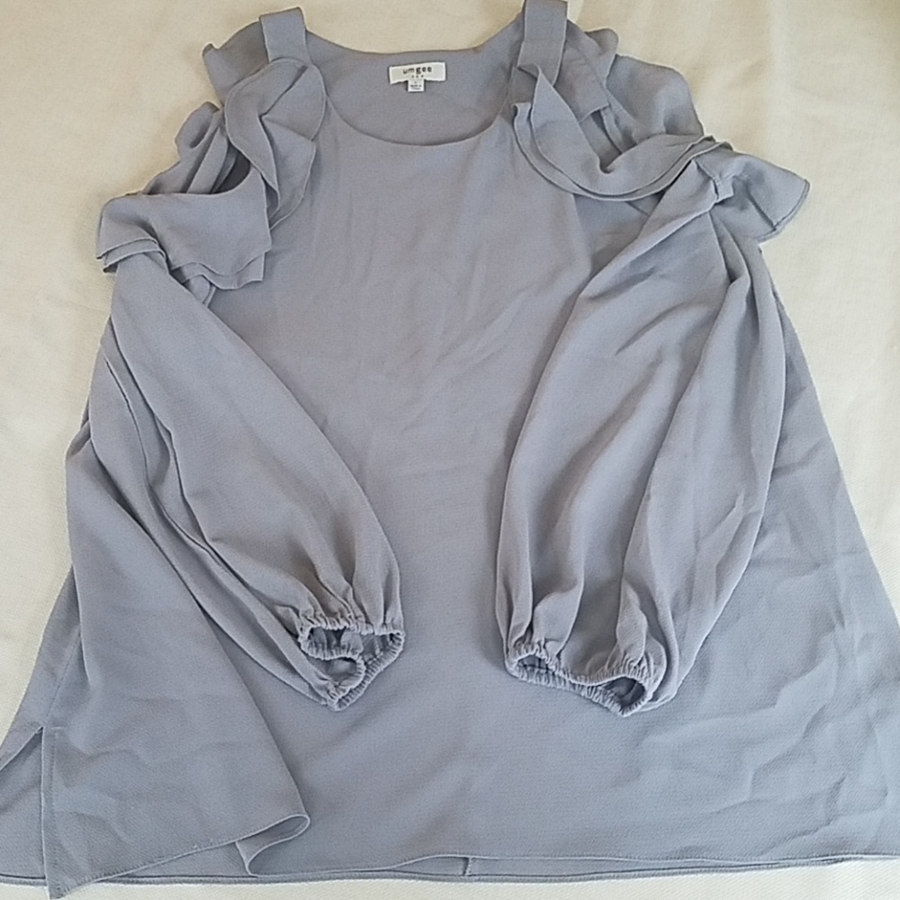 Cold Shoulder Ruffle Sleeve Top